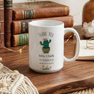 Moderne ästhetische Kaktus-Minimal-Lehrergeschenk Kaffeetasse