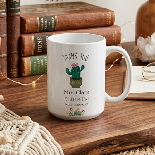 Moderne ästhetische Kaktus-Minimal-Lehrergeschenk Kaffeetasse
