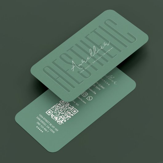 Moderne ästhetische Kosmetik Dusty Aquamarin Beaut Visitenkarte