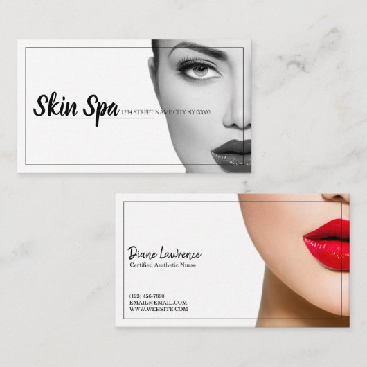 Moderne ästhetische Krankenschwester, Doktor, Kosm Visitenkarte (Vorne/Hinten)