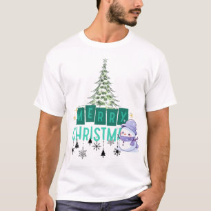 Moderne ästhetische Niedliche Snowman & Aquamarine T-Shirt