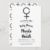 Moderne Astrologie Venus Feminine Baby Girl Dusche Einladung (Vorne/Hinten)