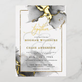 Moderne Atemberaubende Custom5 Holzkohle Folieneinladung (Vorderseite)