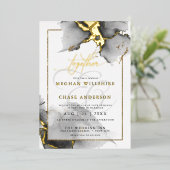 Moderne Atemberaubende Custom5 Holzkohle Folieneinladung (Stehend vorne)