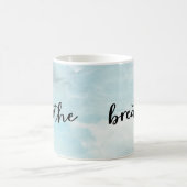 Moderne atmen blaue Typografie inspirierend Kaffeetasse (Mittel)