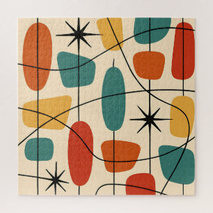 Moderne atomare Abstraktion aus der Mitte des Jahr Puzzle