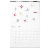 Moderne, atomare Retro Originale Kunst des Mittela Kalender (Feb 2027)