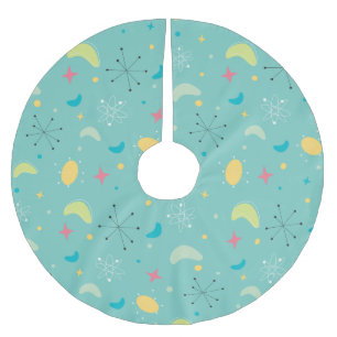 Moderne atomare Sternexplosion des Mittelalters Polyester Weihnachtsbaumdecke