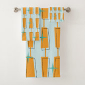 Moderne Atomblöcke Aqua, Orange Badhandtuch Set (Insitu)