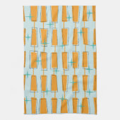 Moderne Atomblöcke Aqua, Orange Geschirrtuch (Vertikal)