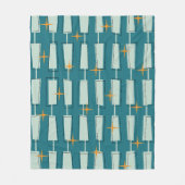 Moderne Atomblöcke Aquamarin, Aqua Fleecedecke (Vorderseite)