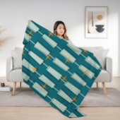 Moderne Atomblöcke Aquamarin, Aqua Fleecedecke