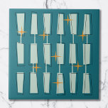 Moderne Atomblöcke Aquamarin, Aqua Fliese<br><div class="desc">Atomzeitalter Mitte Jahrhundert Modernes Design. Freuen Sie sich auf ein fröhliches Design mit funky und farbenfrohen Blöcken und Sternen. Ideal für Retro- und Vintage Stilfans.</div>