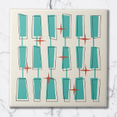 Moderne Atomblöcke Aquamarin, Creme, Rot Fliese