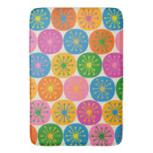 Moderne Atomdots Fun Retro Muster aus dem Mittelal Badematte (Vorderseite Vertikal)