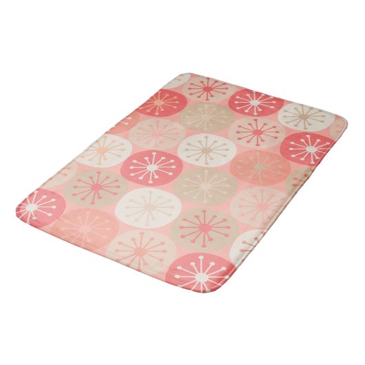 Moderne Atomdots-Retro-Muster Mitte des Jahrhunder Badematte (Schrägansicht)