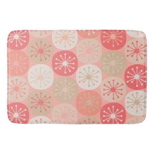 Moderne Atomdots-Retro-Muster Mitte des Jahrhunder Badematte (Vorderseite)