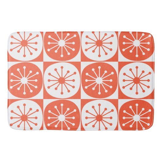 Moderne Atomdots-Retro-Muster Mitte des Jahrhunder Badematte (Vorderseite)