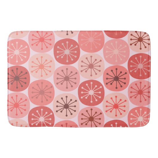 Moderne Atomdots-Retro-Muster Mitte des Jahrhunder Badematte (Vorderseite)