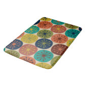 Moderne Atomdots-Retro-Muster Mitte des Jahrhunder Badematte (Schrägansicht)