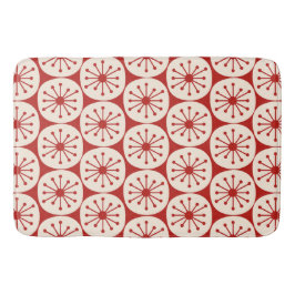 Moderne Atomdots Retro Rot und Creme Mitte des Jah Badematte