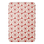 Moderne Atomdots Retro Rot und Creme Mitte des Jah Badematte (Vorderseite Vertikal)
