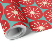 Moderne Atomdots Weihnachtsmuster aus dem Mittelal Geschenkpapier (Rolleneckpunkt)