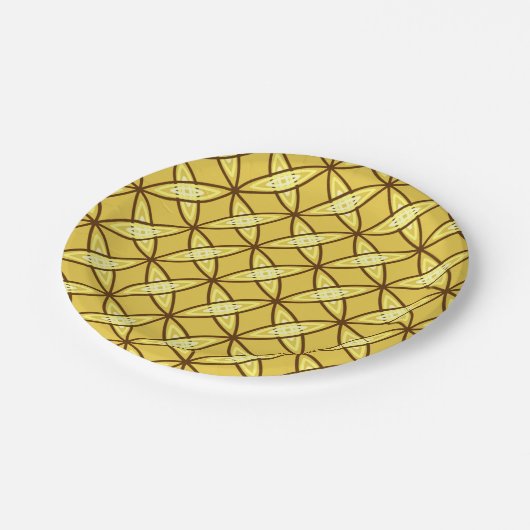 Moderne Atomdrucke Mitte des Jahrhunderts - Mustar Pappteller (Schrägansicht)