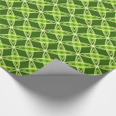 Moderne Atomdrucke Mitte des Jahrhunderts - Oliven Geschenkpapier (Ecke)