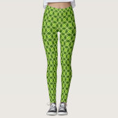Moderne Atomdrucke Mitte des Jahrhunderts - Oliven Leggings (Vorderseite)