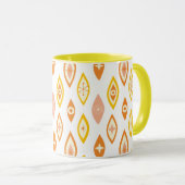 Moderne Atomformen, gelb, orange Tasse (VorderseiteRechts)