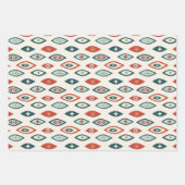 Moderne Atomformen, rot, Aqua, Aquamarin Geschenkpapier Set (Vorderseite)