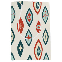 Moderne Atomformen, rot, Aqua, Aquamarin Mittlere Geschenktüte