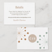 Moderne Atomi-Sternexplosion-Hochzeitsensemble aus Begleitkarte (Vorne/Hinten)