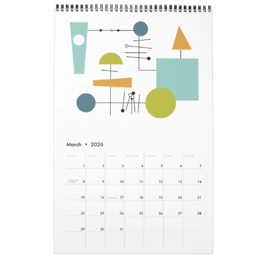 Moderne Atomkunst des Mittelalters Kalender (Mär 2026)