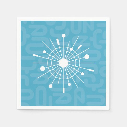 Moderne Atomsputnik-Snowflake-MOD Mitte des Jahrhu Serviette (Vorderseite)