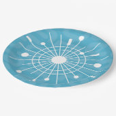 Moderne Atomsputnik Snowflake Weihnachten MCM Pappteller (Schrägansicht)