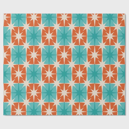 Moderne Atomstars Mitte des Jahrhunderts Prüfmuste Geschenkpapier (Flach)