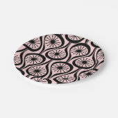 Moderne Atomtropfen Mitte des Jahrhunderts rosa sc Pappteller (Schrägansicht)