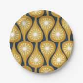 Moderne Atomtropfen Muster Mustard Mitte des Jahrh Pappteller (Vorderseite)