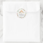 Moderne auf der Farm Baby Shower Invitation Classi Runder Aufkleber (Tasche)