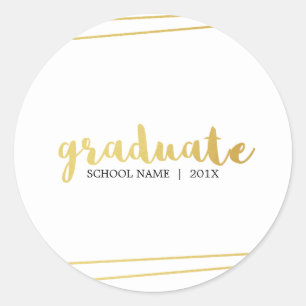 Moderne Aufkleber für den White & Gold-Graduierten