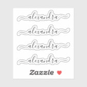 Moderne Aufkleber für Personalisierte Skriptnamen (Blatt)