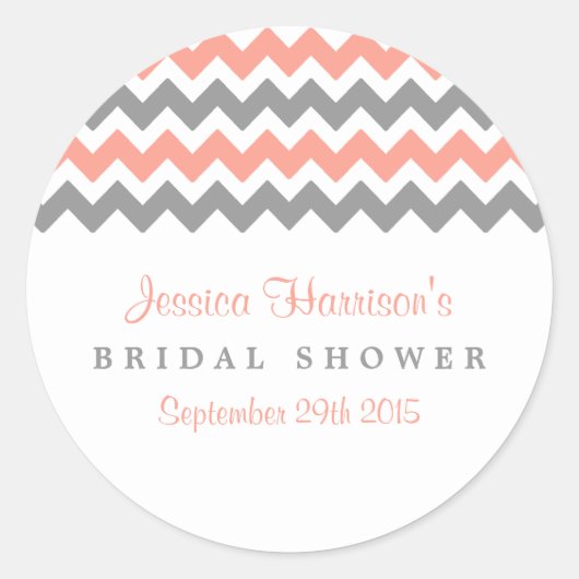Moderne Aufkleber für Zickzack Brautparty in Rosa (Vorderseite)
