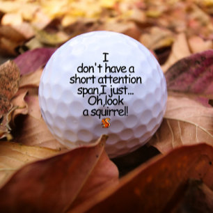 Moderne Aufmerksamkeit Spuke Eichhörnchen Schwarze Golfball