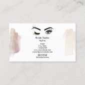 moderne Augenbrauen mit kronenlangen Wimpern Visitenkarte (Rückseite)