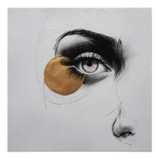 Moderne Augenposter im Linienart-Stil – mit golden Poster