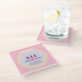 Moderne Aura Angel Numerologie 444 Glasuntersetzer (Schrägansicht)