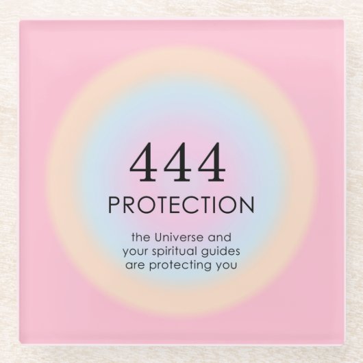 Moderne Aura Angel Numerologie 444 Glasuntersetzer (Vorderseite)