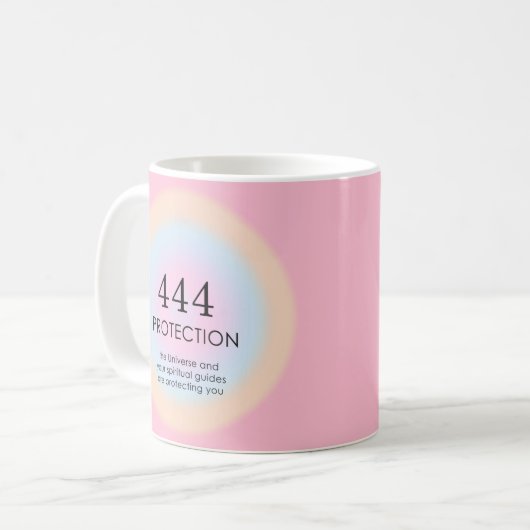 Moderne Aura Angel Numerologie 444 Kaffeetasse (Vorderseite Links)